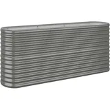 vidaXL Hochbeet Pulverbeschichteter Stahl 152 x 40 x 68 cm Grau