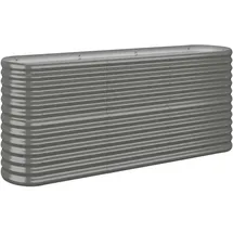 vidaXL Hochbeet Pulverbeschichteter Stahl 152 x 40 x 68 cm Grau