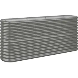 vidaXL Hochbeet Pulverbeschichteter Stahl 152 x 40 x 68 cm Grau