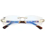 Herren Trimmen Lesebrille, Lesebrille, Rahmenlos, HD, Anti-Blaulicht, Old Light Brille