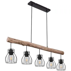 Hängeleuchte, Käfig Design, Holz,  L 100 cm