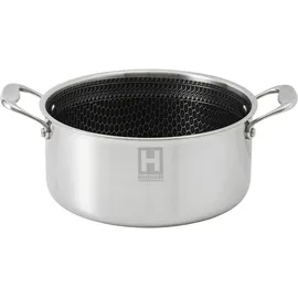 hensslers Topf-Set, Edelstahl, (Set, 2 tlg., je 1 Kochtopf Ø 20 und 24 cm, mit Glasdeckel), 3-Schicht Material mit Wabenstruktur, Induktion, 2,8L und 5,0L