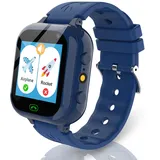 Fenamor Smartwatch Kinder mit SIM Karte, Kinder Smartwatch mit Anruffunktion 25 Spiele SOS Kamera Musik Schrittzähler Wecker HD Touchscreen, Uhr Kinder Telefonieren Geschenke für Mädchen Jungen