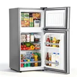 Kühlschrank mit Gefrierfach | 51L | Kühlschrank klein | 2 Ablagen | -18° 10°C | Mini Kühlschrank | Kühlschrank | leise | Fridge