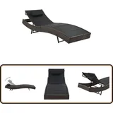 Vidaxl - Sonnenliege Poly Rattan Und Textilene Braun - Sonnenliege - Gartenliege - Rattan Liege - Outdoor Möbel - Poolliege