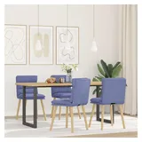 vidaXL Esszimmerstühle 4 Stk. Jeansblau Stoff