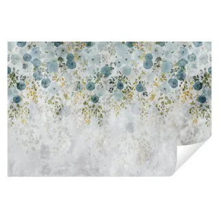 Wallarena Fototapete Blumen Blätter Blau Vlies Tapete Wohnzimmer Schlafzimmer Wandtapete, Glatt Vlies Washable, Hängende Blumen, Tapete inklusive Kleister Vliestapete Motivtapete 1.5 m x 1.05 m