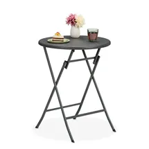 Relaxdays Gartentisch Ø 60 x 75 cm Grau