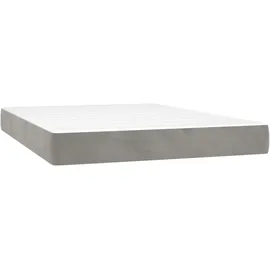 vidaXL Boxspringbett mit Matratze Hellgrau 140x190 cm Samt1399492