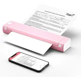 Phomemo M08F A4 Tragbarer Thermodrucker, Pink Bluetooth Wireless Drucker 210x297mm A4 Thermopapier Mobile Drucker - Rosa