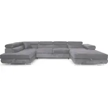 sofiland Ecksofa Aller U XXL-Ecksofa mit Schlaffunktion und zwei Bettkästen in Hellgrau, linke Seite - Hellgrau