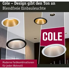 Paulmann Cole Coin Einbauleuchte 3er Set 3 x 6 W rund Silber, Weiß