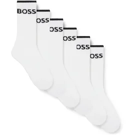 Boss 6er Pack Businesssocken Stripe CC Weiß 39-42