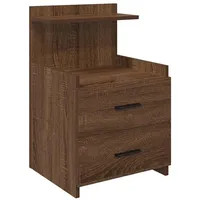 VidaXL Nachttisch mit 2 Schubladen Braun Eichen-Optik 40x36,5x62 cm