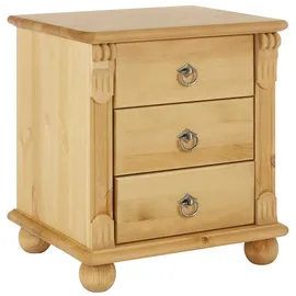 otto home Nachtkommode OTTO HOME "Tessin", beige (natur), B:45cm H:50cm T:38cm, Sideboards, aus massiver FSC-zertifizierter Kiefer, mit 3 Schubladen