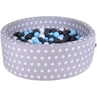 Knorrtoys Bällebad soft grey white dots inkl. 300 Bälle creme/grey/lightblue