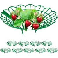 Relaxdays Erdbeerreifer, 10er Set, Schneckenschutz Erdbeeren, Kunststoff, Erdbeergitter gegen