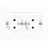 Panasonic WDTC12052WH Plus 55 Doppelsteckdose mit Rahmen, reinweiß