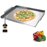 bremermann Grillplatte 39,5 x 3 cm Edelstahl Silber/Weiß