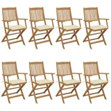 vidaXL Klappbare Gartenstühle 41 x 41 x 91 cm beige 8 St.