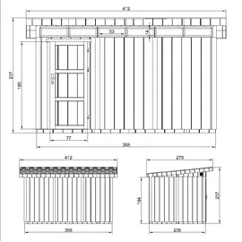 TIMBELA Gartenhaus 2,79 x 4,12 m Terra Brown