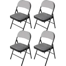 Hti-Living HTI-Living, Stühle, Klappstuhl Wedigo Velvet Grau 4er-Set