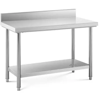 Royal Catering Edelstahltisch - ECO - 120 x 60 cm - 400 kg - Aufkantung -