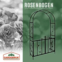 DEUBA Rosenbogen mit Tor 37 x 225 cm Schwarz