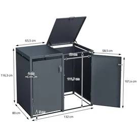 ML-Design Mülltonnenbox 264 x 116 cm grau