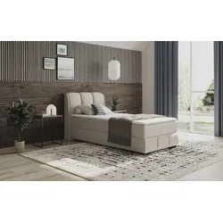 Boxbett MR. COUCH "Bethany mit Bettkasten, inkl. Matratze", beige (stripes 8622 natur), B:116cm L:223cm, Polyester, Nylon, Komplettbetten, Topper und Zierkissen, in verschiedenen Härtegraden verfügbar