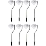 Eaxus 8x Edelstahl LED Solar Gartenleuchte Diamant Farbwechsler Solarlampe Solarleuchte Deko Garten Leuchte Lampe Solarlicht