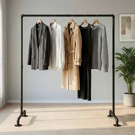 deluke Garderobenständer Moritz 150 x 55 x 150 cm Schwarz