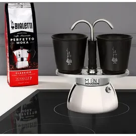 Bialetti Mini Express Induction 2 Tassen Schwarz
