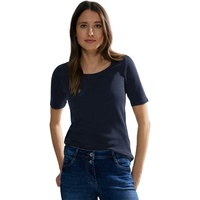 Cecil Damen Style Lena Basic T-Shirt Baumwolle, Universal Blue,