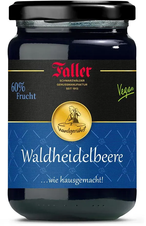 Genießen Sie den Schwarzwald: Faller Waldheidelbeere-Konfitüre extra, 330g