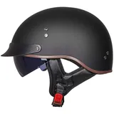 Halbschalenhelm Jet-Helm Helm mit ECE-Zertifizierung Rollerhelm Cruiser Chopper Skateboardhelm Antikollisionshelm Motorradhalbhelm mit Visier für Damen und Herren Erwachsene A,L