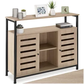 Tectake Warrington Sideboard 100 x 37 x 82 cm Braun Holzwerkstoff