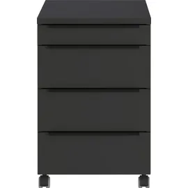 Germania Büromöbel-Set GERMANIA "Mailand", grau (graphit), Holzwerkstoff Metall, Holzwerkstoff, Metall, Arbeitsmöbel-Sets, Büromöbel-Set, inkl. Schreibtisch, Rollcontainer und Raumteiler