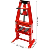 Hydraulische Werkstattpresse - Typ A - 6 Tonnen - Handbetrieb - Hub 125–130 mm - Arbeitsabstand 0–28 cm - Kopf 40×14 cm