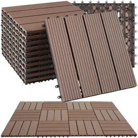 Tectake Terrassenfliesen Tegulas 31 x 31 x 2 cm braun