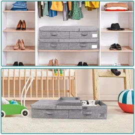 Belle Vous Faltbare Unterbett Aufbewahrungsbox 2er Set grau