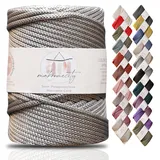 Makromecity Makramee Garn 5mm x 95m Premium Polyester Makramee Schnur Polypropylene Yarn Basteln für Wandbehänge Umhängetasche Handtasche Runner Schnullerkette Platzteller (Light Grau)