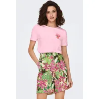 Only T-Shirt ONLKITA S/S DRINKS TOP BOX JRS Baumwolle, regular fit, Rundhals rosa S (36)