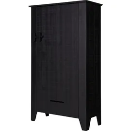Woood Gijs Stauraumschrank 142 x 85 x 38 cm Schwarz FSC-Kiefernholz
