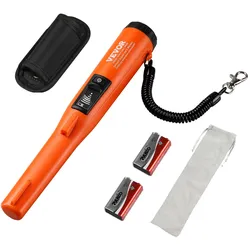 VEVOR Metalldetektor Pinpointer IP68 Komplett Wasserdichter Metallsuchgerät 3 Modi Propointer Schatzsuche mit LCD/Ton/Vibration/Ton + Vibration 9V Batterie & Samtbeutel Inklusive