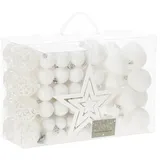 SPRINGOS Weihnachtsbaumkugeln mit Baumspitze aus Kunststoff 100 Stück