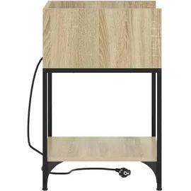 vidaXL Nachttisch mit Regal Sonoma-Eiche 40 x 40 x 61 cm Holzwerkstoff