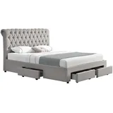 Hti-Living Bett 140 x 200 cm Grau