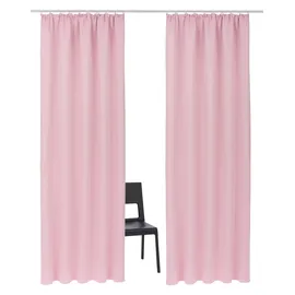 OTTO home Verdunkelungsvorhang OTTO HOME "Solana, Gardinen mit Kräuselband, Vorhänge, Wohnzimmer, modern" Gr. 4, rosa, B:140cm H:245cm, Polyester, Gardinen, 2er-Set Verdunklungsvorhang mit Thermofunktion, Bestseller, einfarbig
