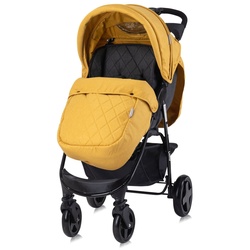 Lorelli Kinderwagen Buggy Olivia, Zubehörbox, Fußabdeckung, verstellbar, Korb gelb